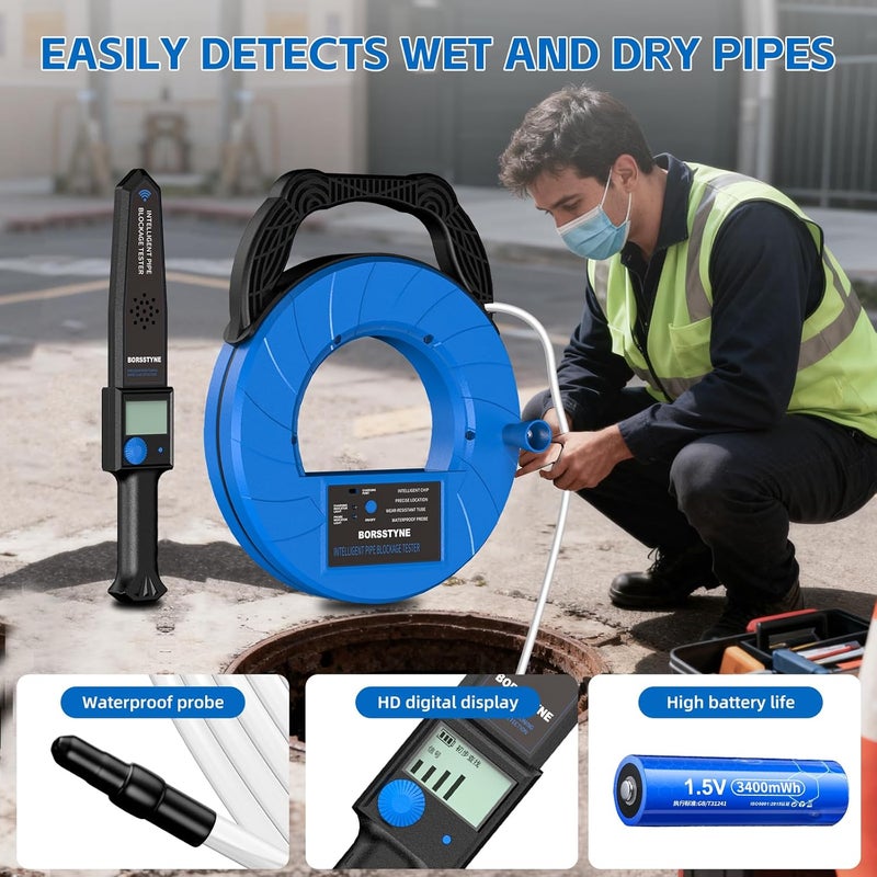Borsstyne Pipe Locators Precision Blockage Detector for Water pipes underground pipes PVC pipes metal pipes Wall pipes - Image 5